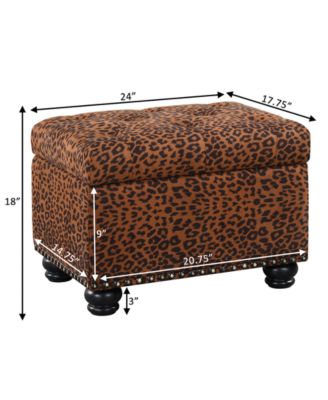 24" Printed Fabric 5th Avenue Storage Ottoman