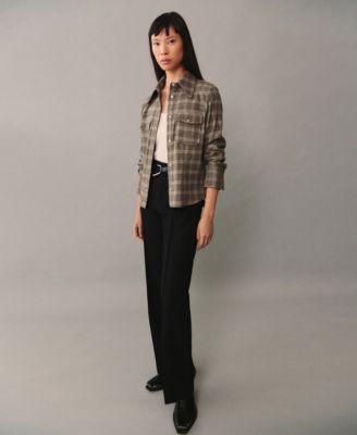 Women's Pockets Detail Check Overshirt