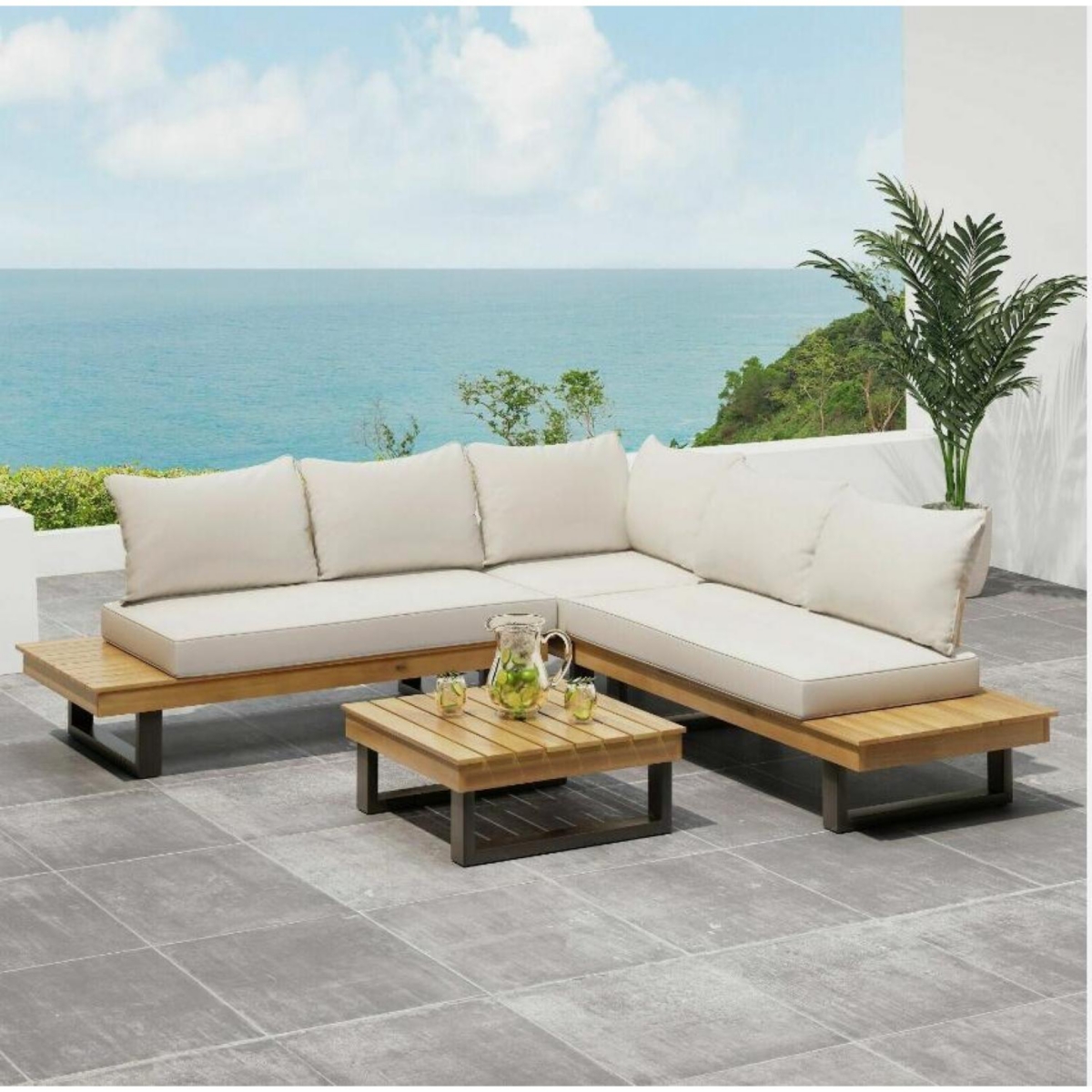 Streamdale Sebastian 4-Piece Sofa Set, Beige