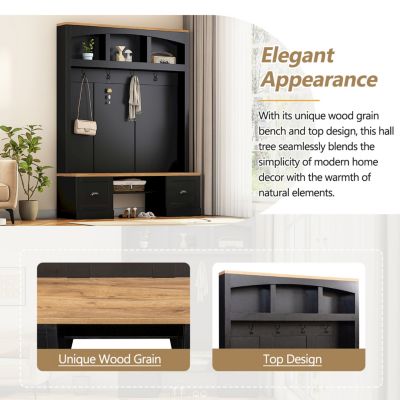 Streamdale 4-in-1 Hall Tree with Bench and Coat Rack