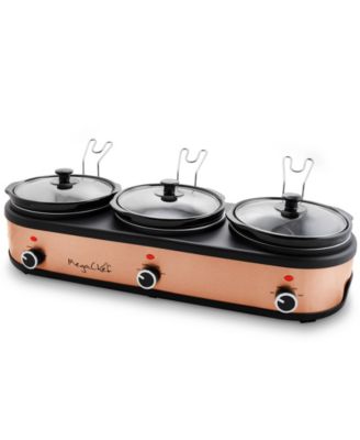 Triple 2.5 Quart Slow Cooker and Buffet Server