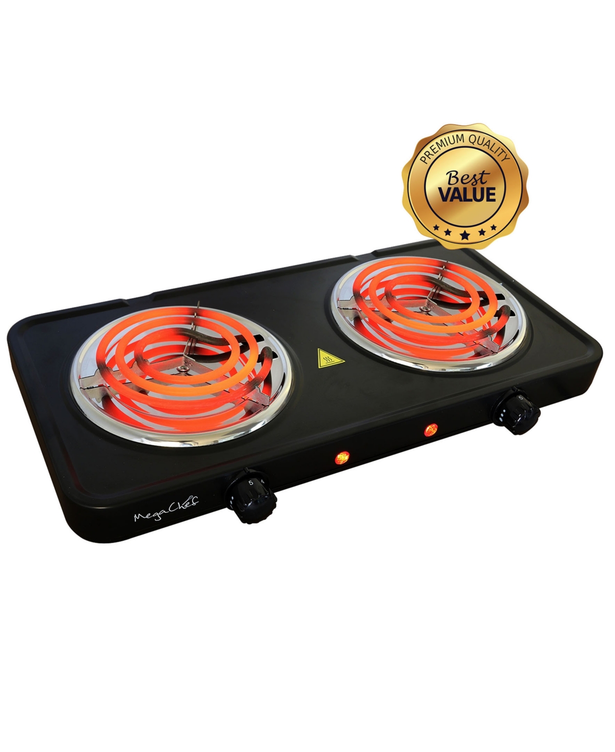 Megachef Electric Dual Coil Burner Cooktop Buffet Range In Black