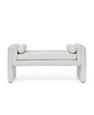 Bedroom storage stool, linen fabric storage stool, large storage space, 50.39 inches, can be used for bed end, living room, entrance, White