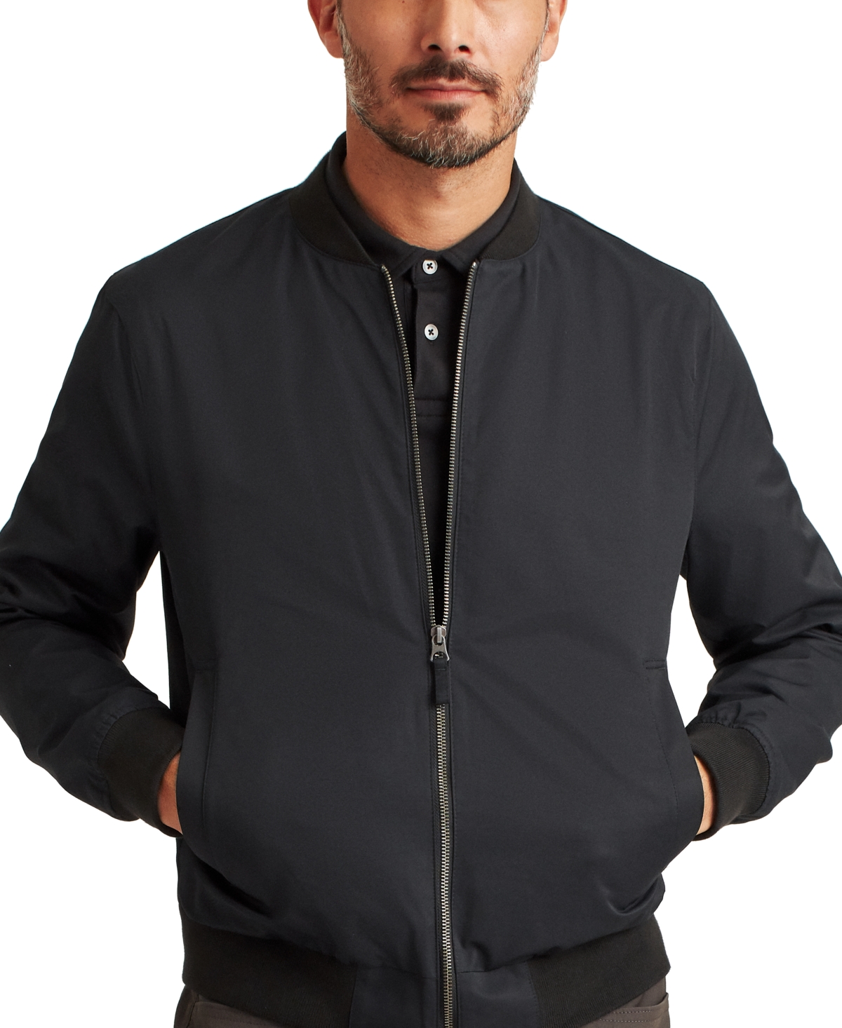 Men's Boulevard Full-Zip Bomber Jacket - Black