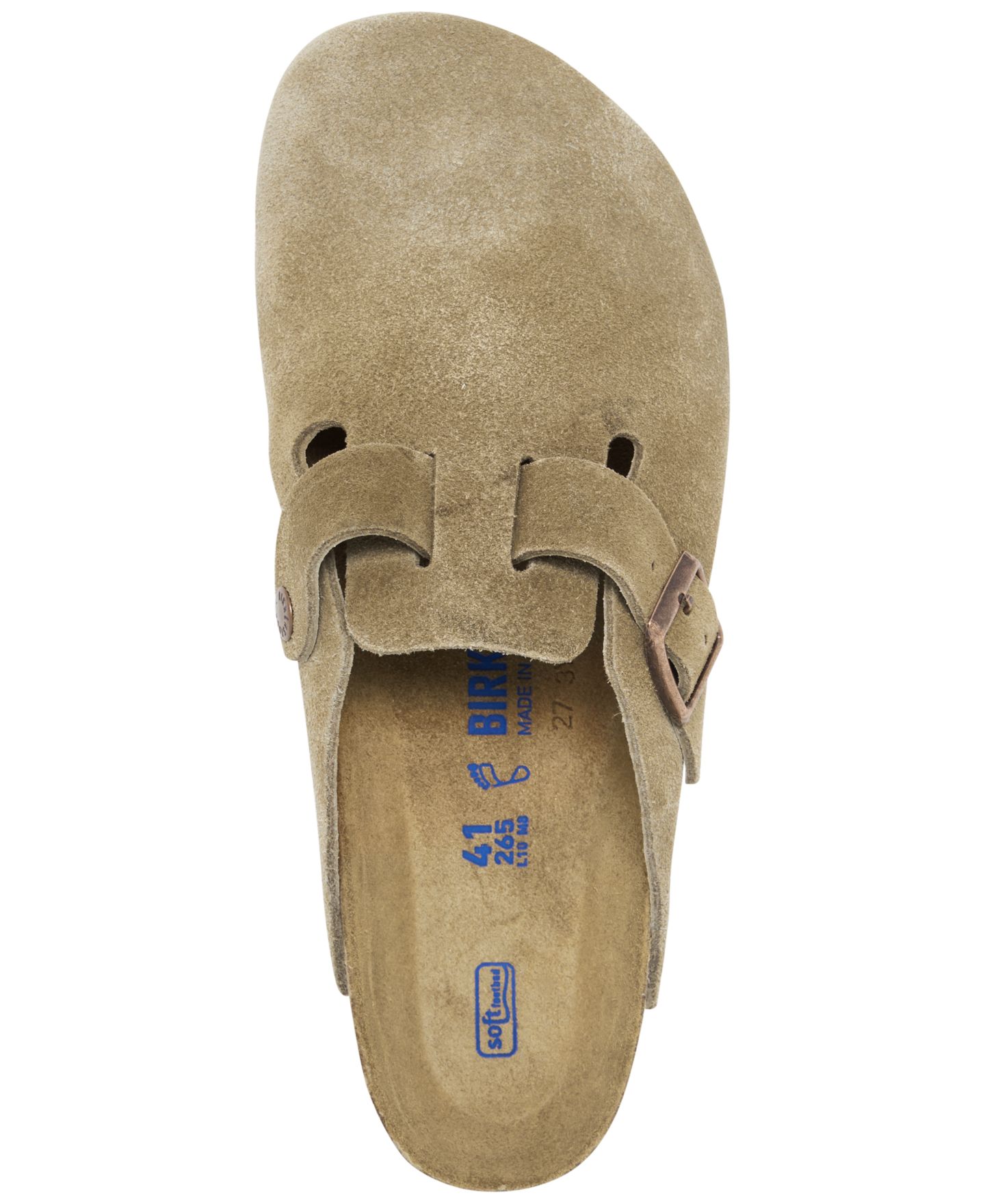Мужские сабо Birkenstock Boston Soft Footbed Suede Leather, цвет: Бежевый — фото 4