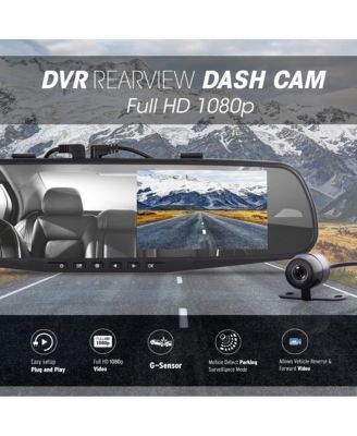 Dual Camera Car Video System, 1080p HD Dash Cam & Waterproof Rearview Backup Camera