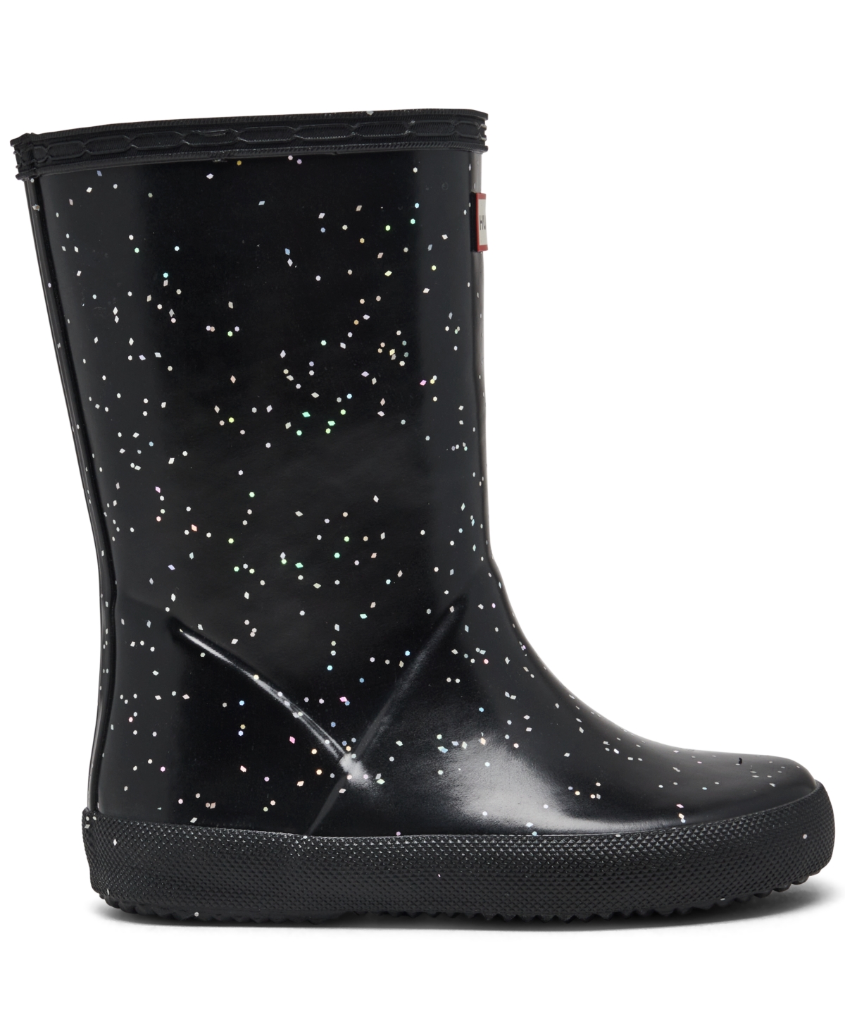 Hunter Toddler Girls' Original First Classic Giant Glitter Rain Boots From Finish Line In Black Glitter