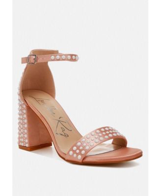 Womens Klebba Pearls Embellished Satin Sandals