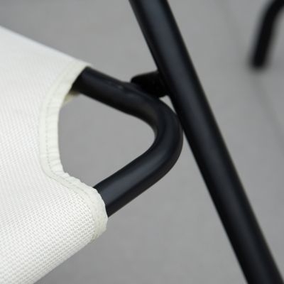 Garden Rocking Chair, Outdoor Indoor Sling Fabric Rocker for Patio, Balcony, Porch, Cream White