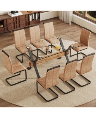 Simplie Fun Dining table. Modern tempered glass dining table. Large ...
