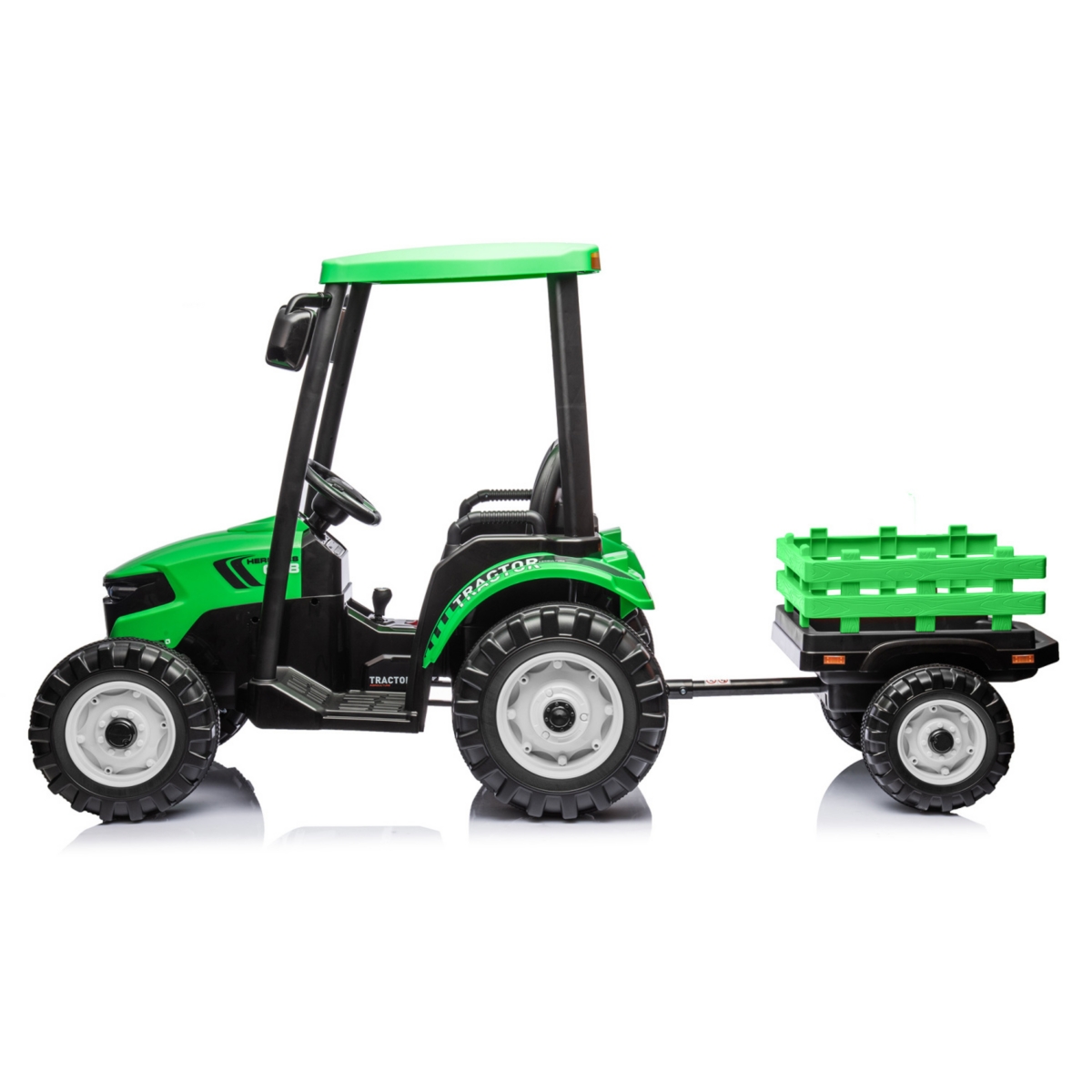 Streamdale Furniture Pedal Tractors with Working Loader and Backhoe Digger, Kids' Ride on Car Toys 24V Battery Powered Electric Vehicles with Trailer