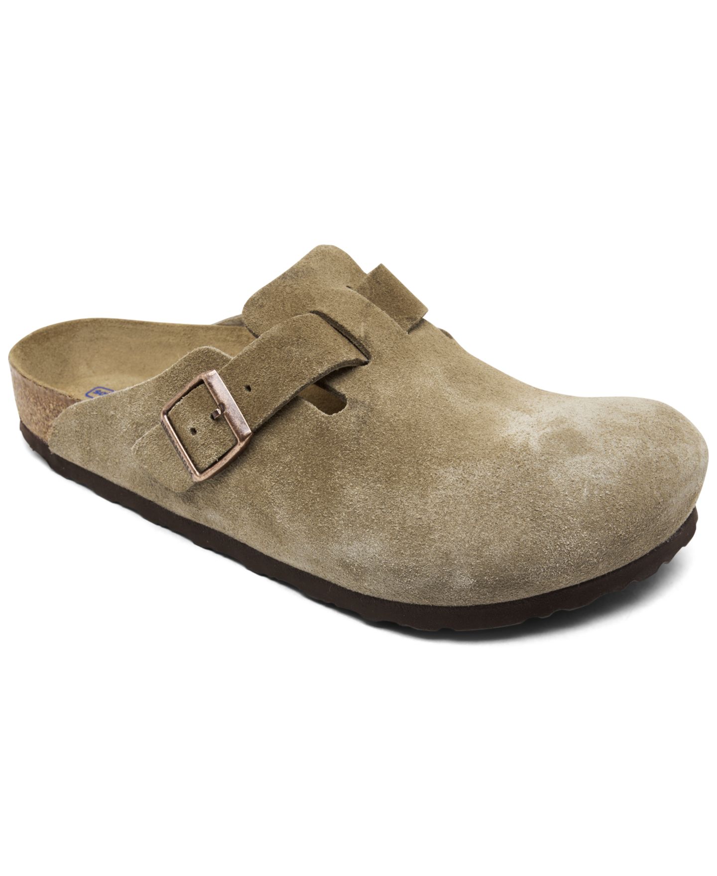 Мужские сабо Birkenstock Boston Soft Footbed Suede Leather, цвет: Бежевый — фото 1