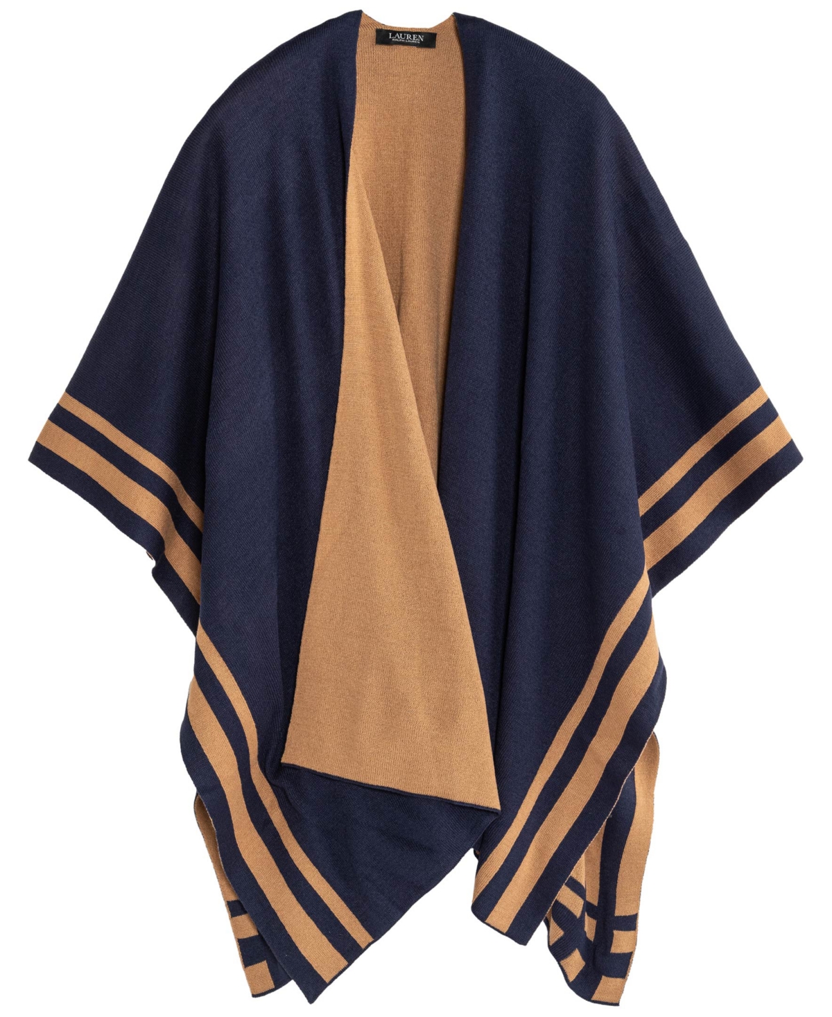 Ralph Lauren Jet Setter Wrap In Navy,camel