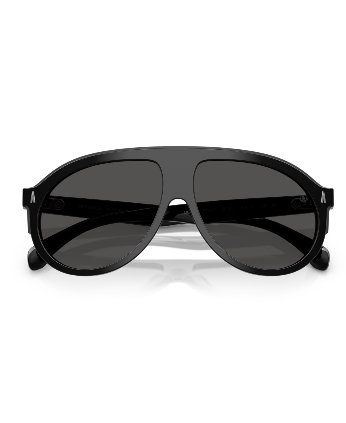 Moncler Womens Me6001 Fhaite Pilot-frame Acetate Sunglasses Black In Shiny Black