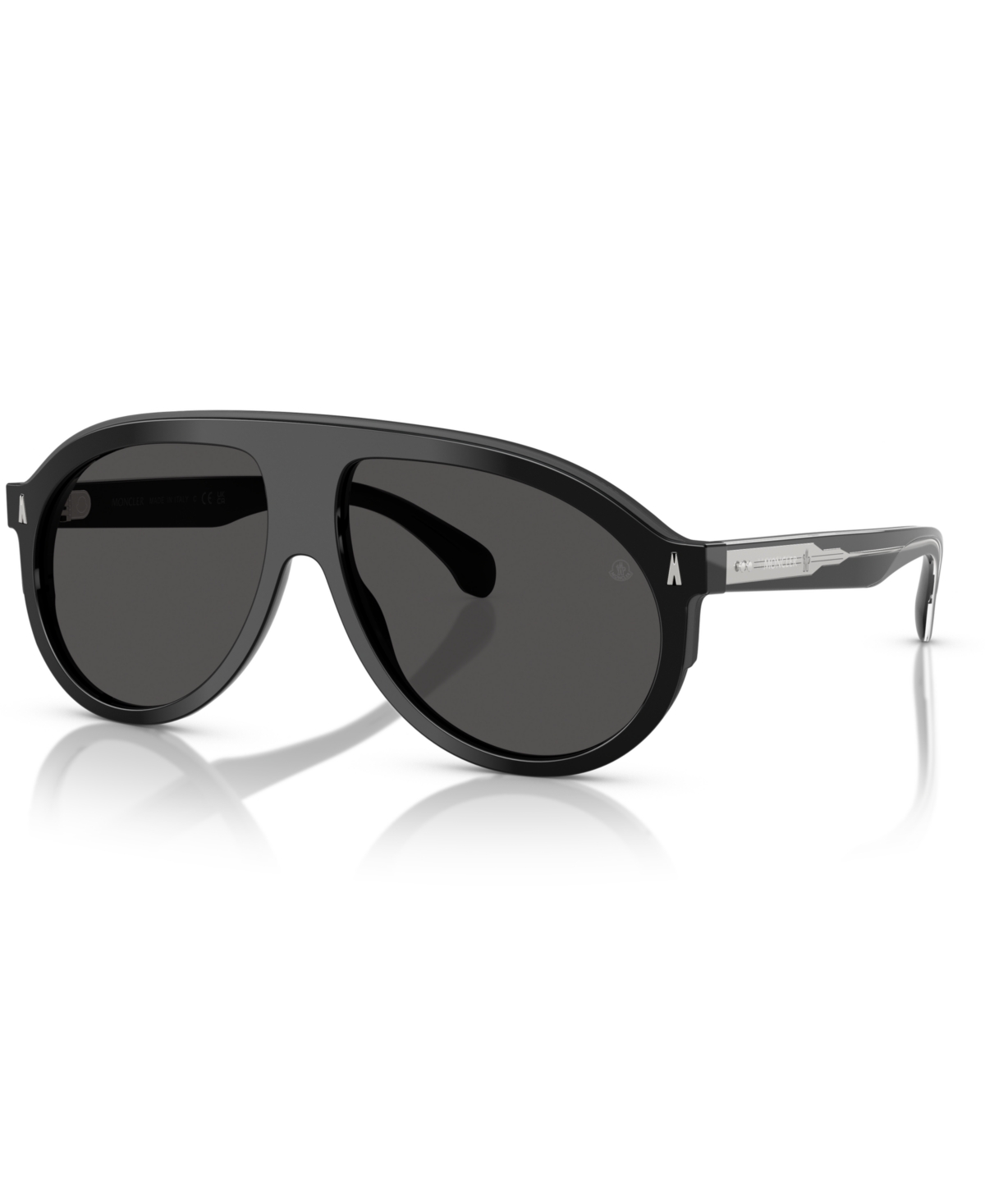 Moncler Womens Me6001 Fhaite Pilot-frame Acetate Sunglasses Black In Shiny Black