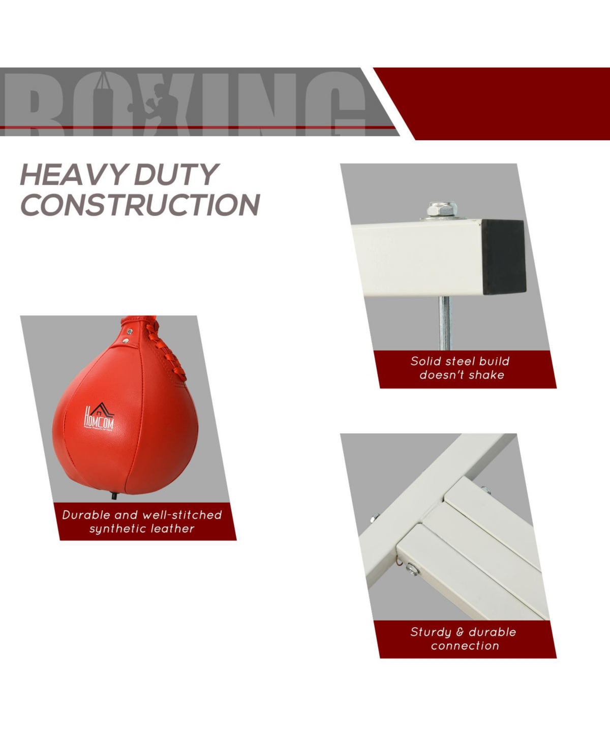 Streamdale Furniture 2 in Punching Bag Stand, Adjustable Height Heavy Bag Stand with Weighted Base and Speed Bag, Freestanding for Home Gym