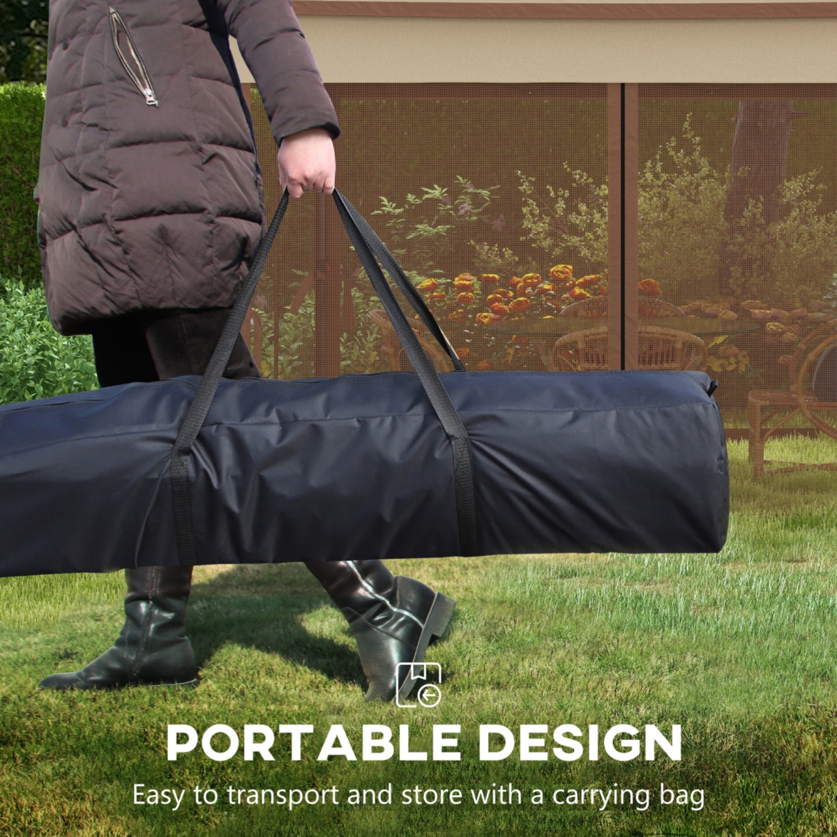 Streamdale Furniture 11' x 11' Pop Up Canopy, Outdoor Patio Gazebo Shelter with Removable Zipper Netting, Instant Event Tent w/ 114 Square Feet of Sha