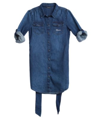 Girls 7-16 Long Sleeve Denim Dress