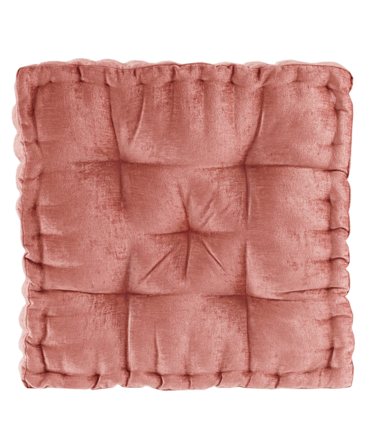Intelligent Design Azza Chenille Decorative Floor Pillow, 20" X 20" In Dusty Peach