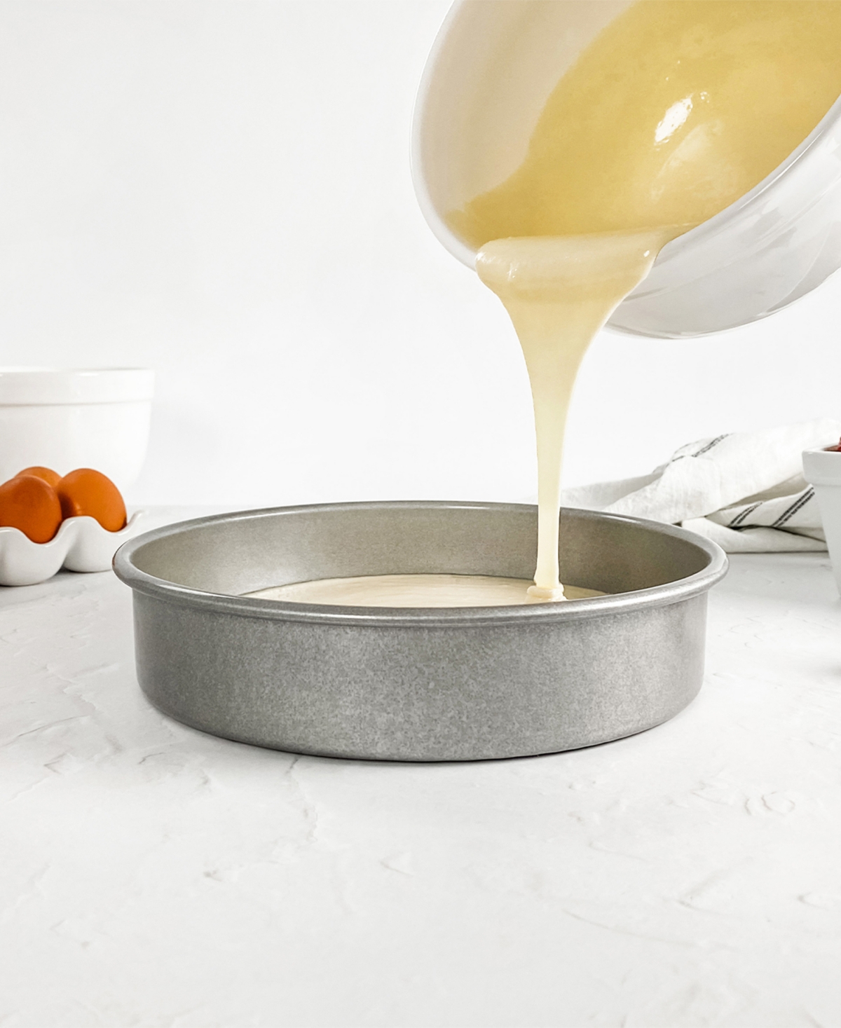 Shop Usa Pan Non-stick Aluminum Small 3-piece Round Cake Pan Set In Silver,gray
