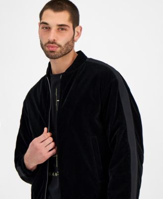 A|X Armani Exchange Men's Full-Zip Velour Bomber Jacket - Macy's