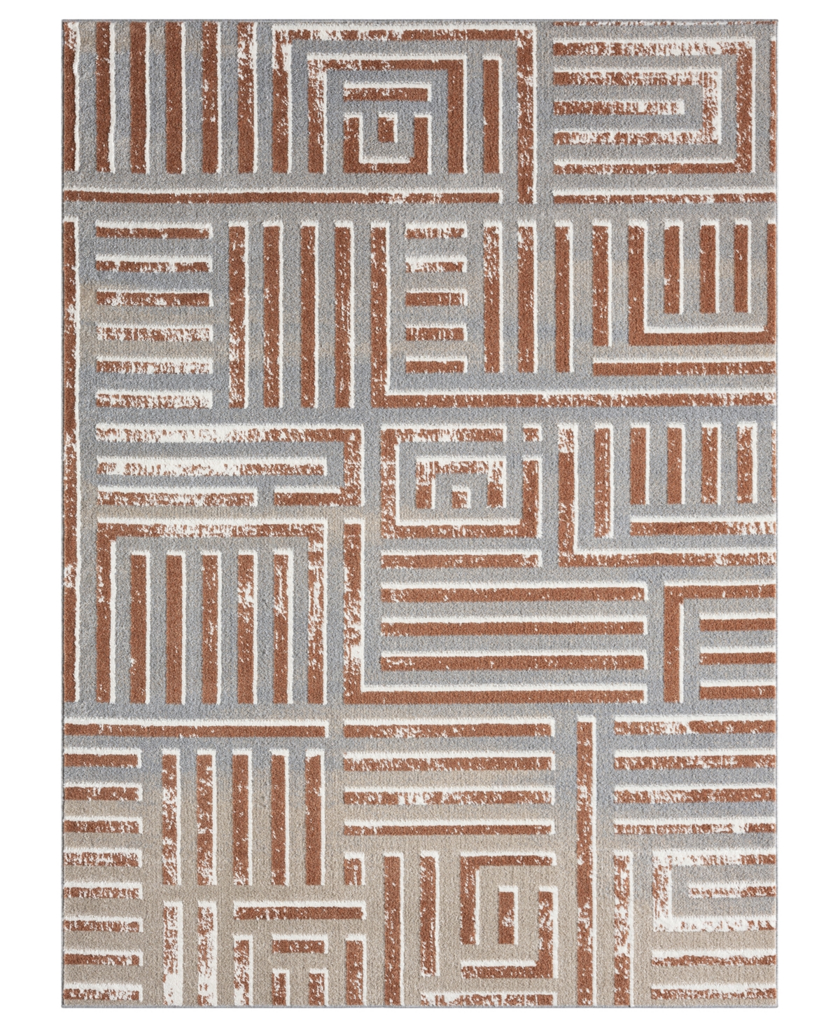 Lr Home Willa Vis-1 5'3"x7' Area Rug In Beige,rust