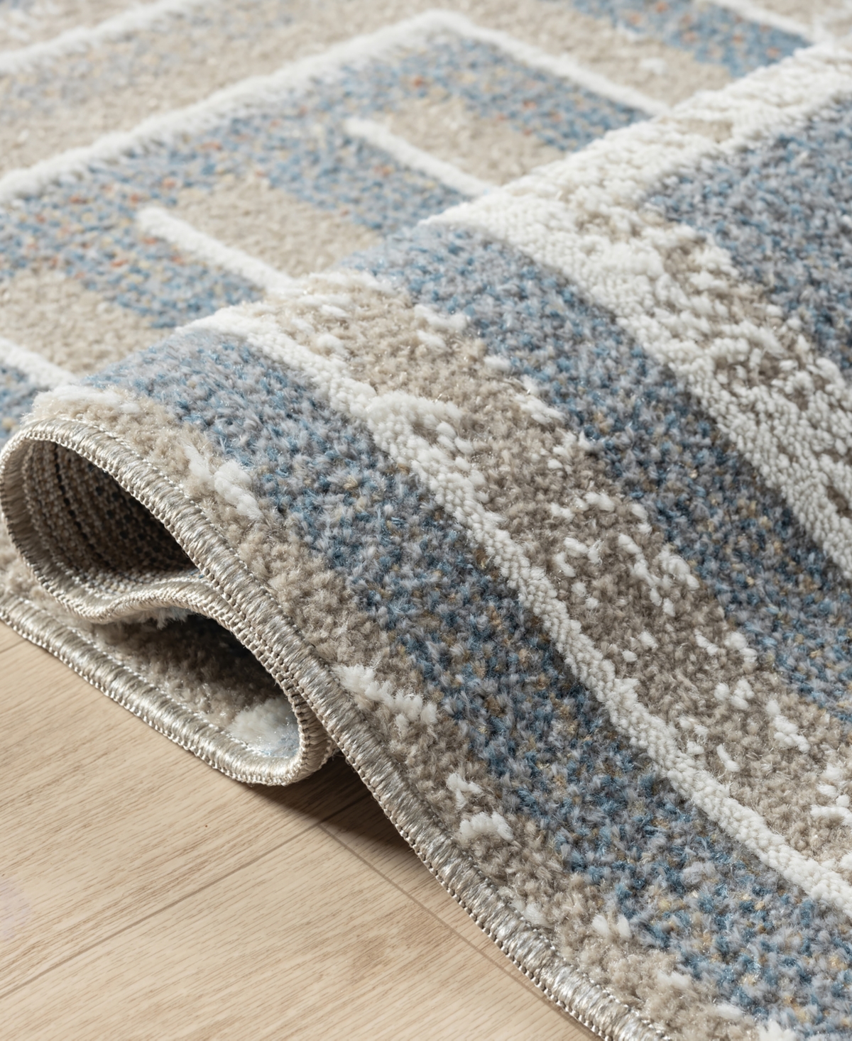 Lr Home Willa Vis-1 5'3"x7' Area Rug In Beige,blue