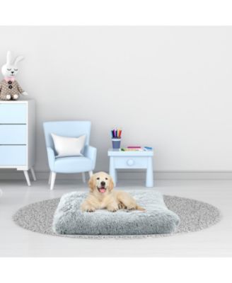 Pet Bed Mat, Plush Eyelash Faux Fur Calming Blanket Carpet Rug Mattress for Cats and Dogs in Tufted Design