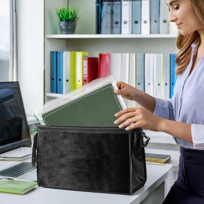 Single-Piece Thin Hanging File Organizer Bin Clear Plastic Stackable for Document Storage