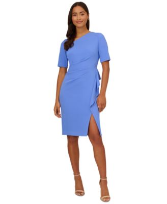 Adrianna Papell - Women's Draped Ruffled Sheath Dress