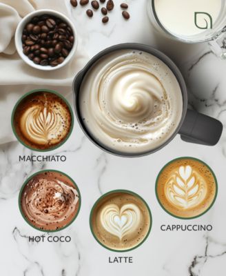 4-in-1 Electric Milk Frother and Steamer -Barista Quality Froth Steam - Hot and Cold Foam Options