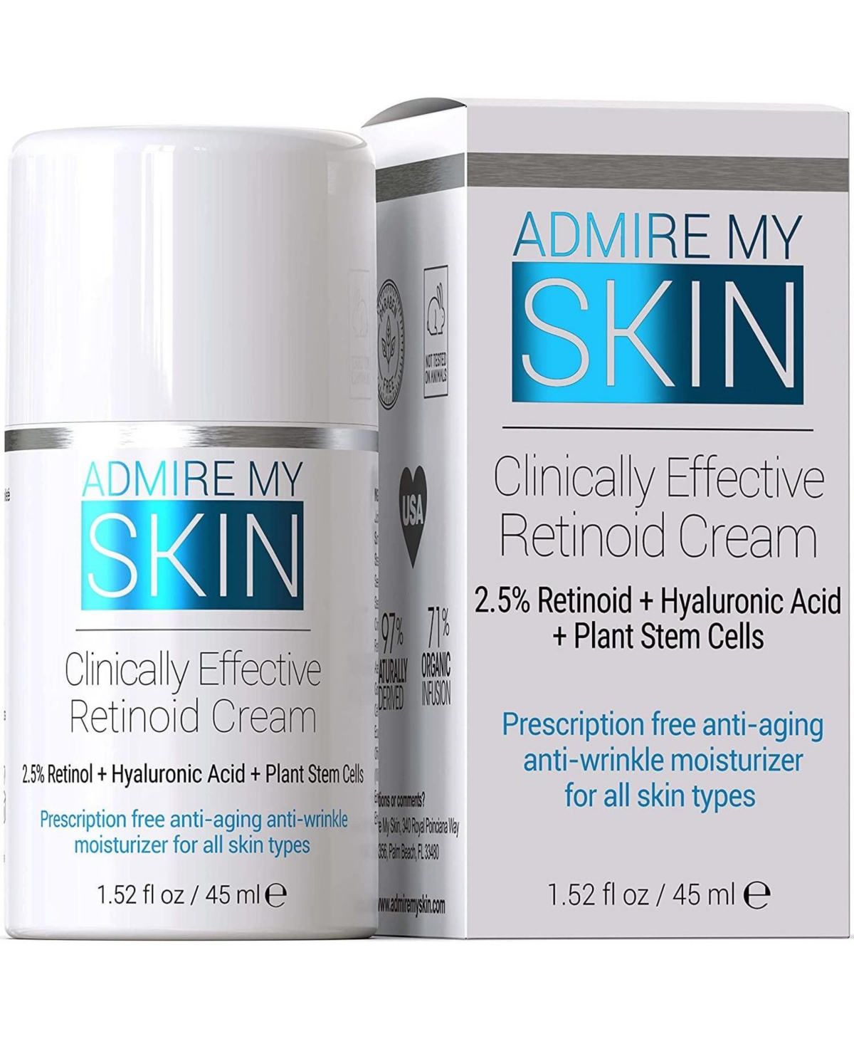Retinol Retinoid Moisturizer Cream for Anti Aging Anti Wrinkle Skincare