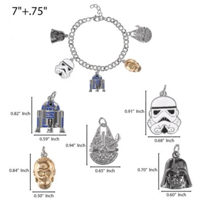 Two-Tone Charm Bracelet - Stormtrooper, R2-D2, C-3PO Collectible Jewelry