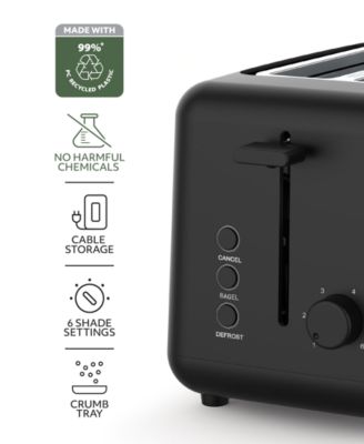 2-Slice Toaster with Wide Slots - Perfect for Toast Bagels, Compact Design, Crumb Tray