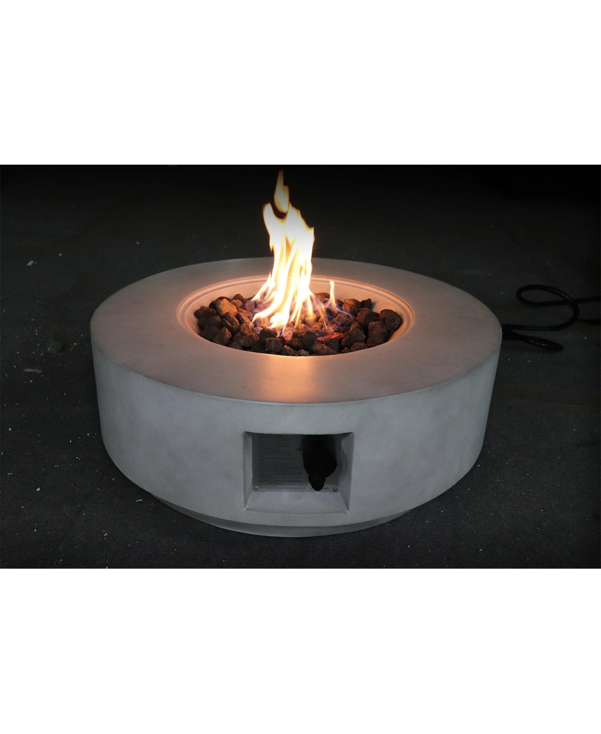 Mondawe 11" H x 30" W Fiber Reinforced Concrete Propane/Natural Gas Outdoor Fire Pit Table with Lid