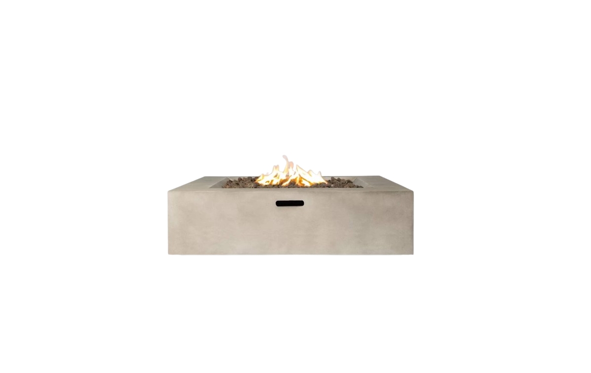 Mondawe H Concrete Outdoor Fire Pit Table -pastel grey