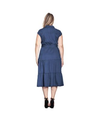 Women's Tiered A-Line Tencel Midi Dress