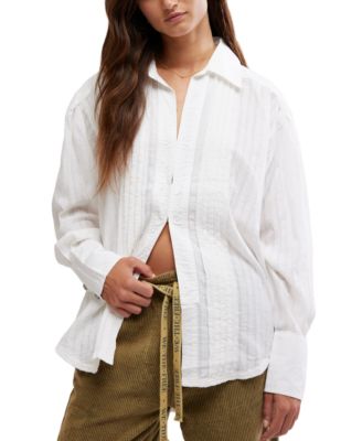 Free People - Women's Tuxy Vibes Pintuck Cotton Shirt