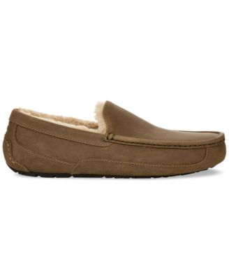 UGG® Men's Ascot Leather Plush-Lined Slipper Macy's