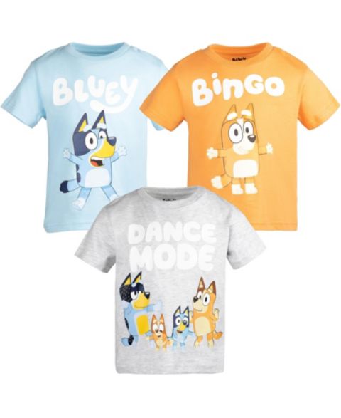 Футболки Bluey Short Sleeve 3-Pack для мальчиков, цвет: Оранжевый синий