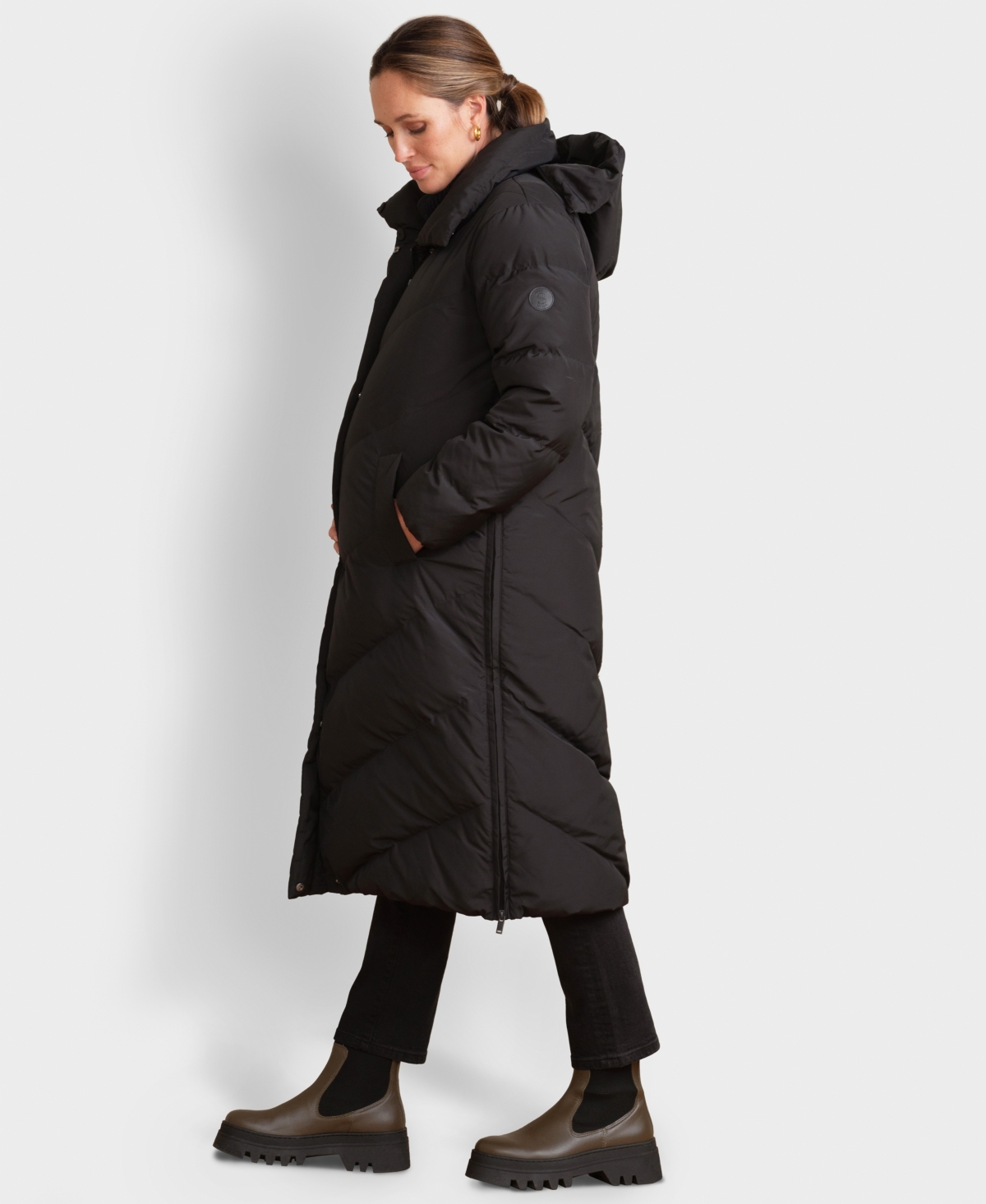 Seraphine Women's Long Chevron Puffer