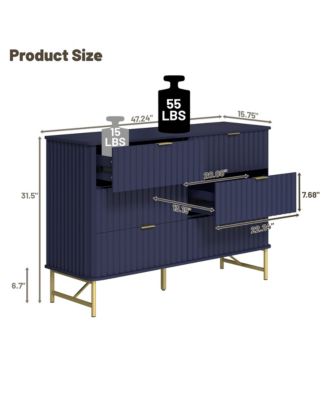 6-Drawer Dresser Chest with Metal Base