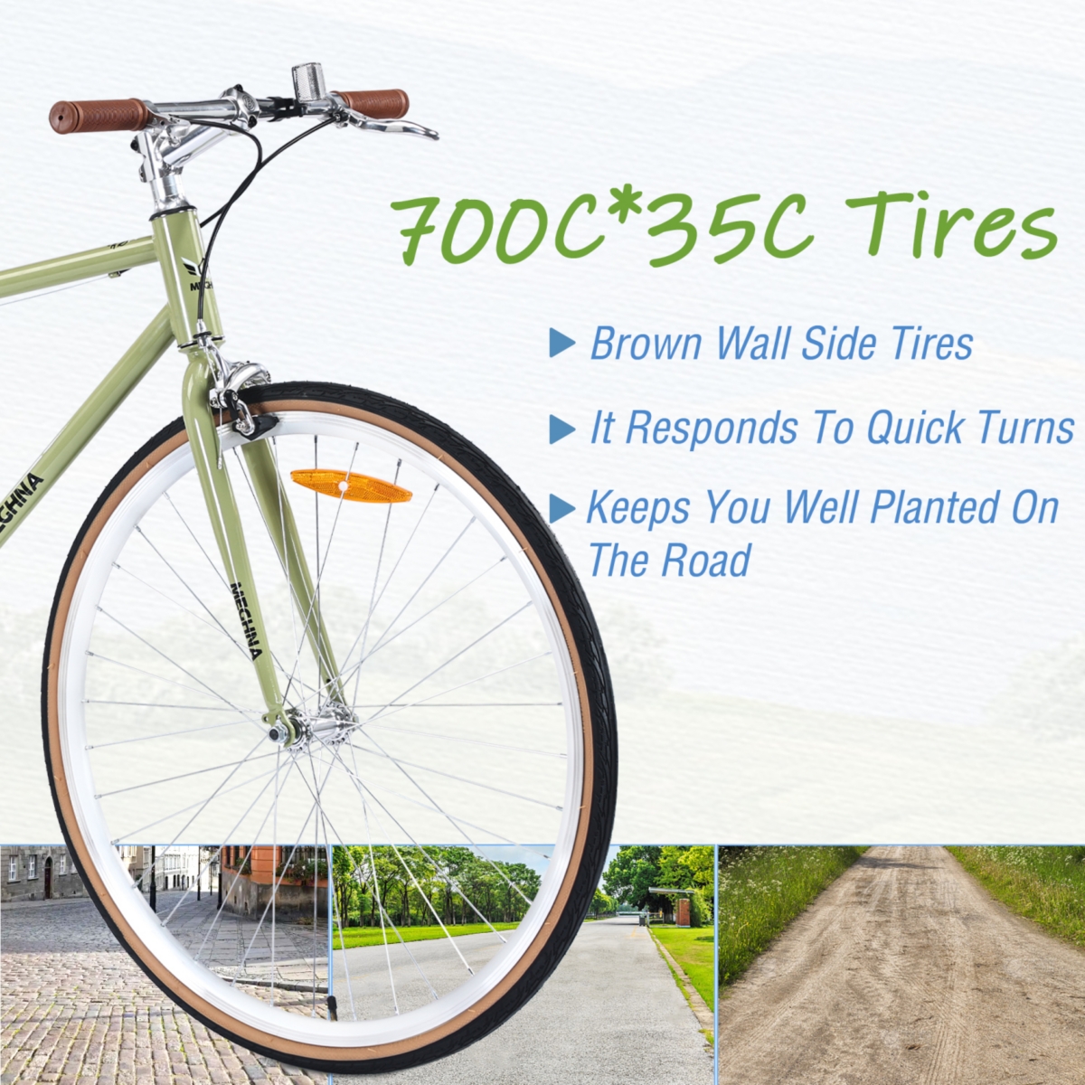 Streamdale Furniture Single Speed Retro style 700C Road Bike For men women's City Bicycle, Steel Frame
