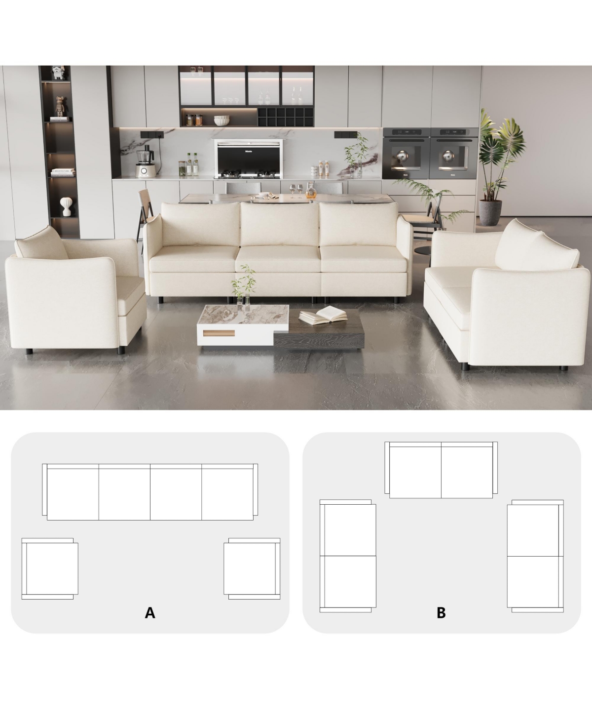 Streamdale Modular Sectional Sofa with Storage (1+2+3 Seats)