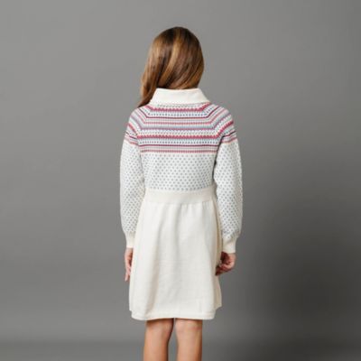Toddler Girls Organic Shawl Collar Fair Isle Sweater Dress
