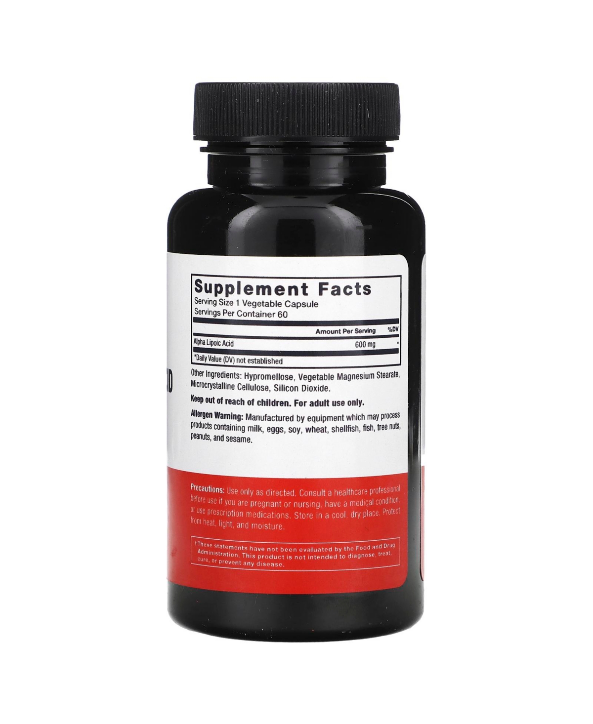 Force Factor Alpha Lipoic Acid 600 mg - Vegetable Capsules