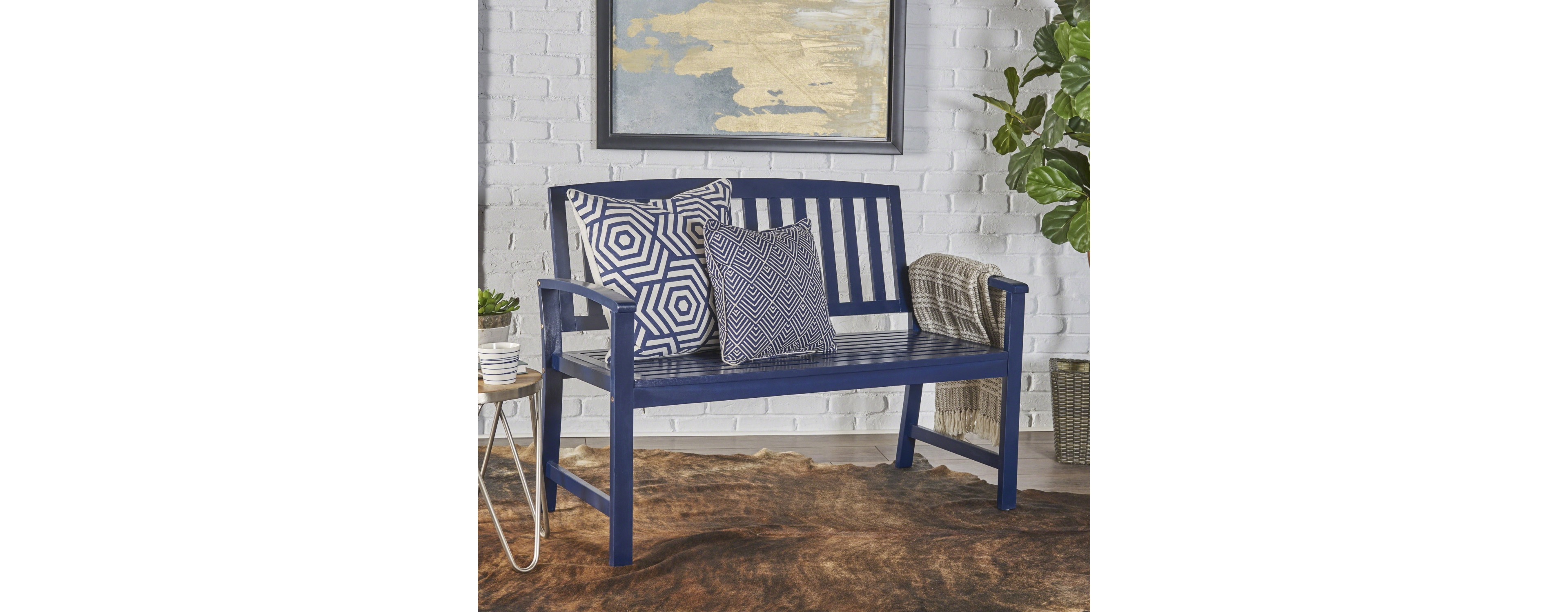 Acacia Wood Bench: Durable, Cozy, Farmhouse Charm