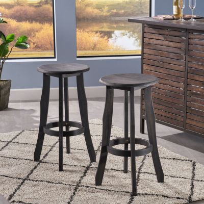 Streamdale Acacia Wood Outdoor Barstools (Set of 2)