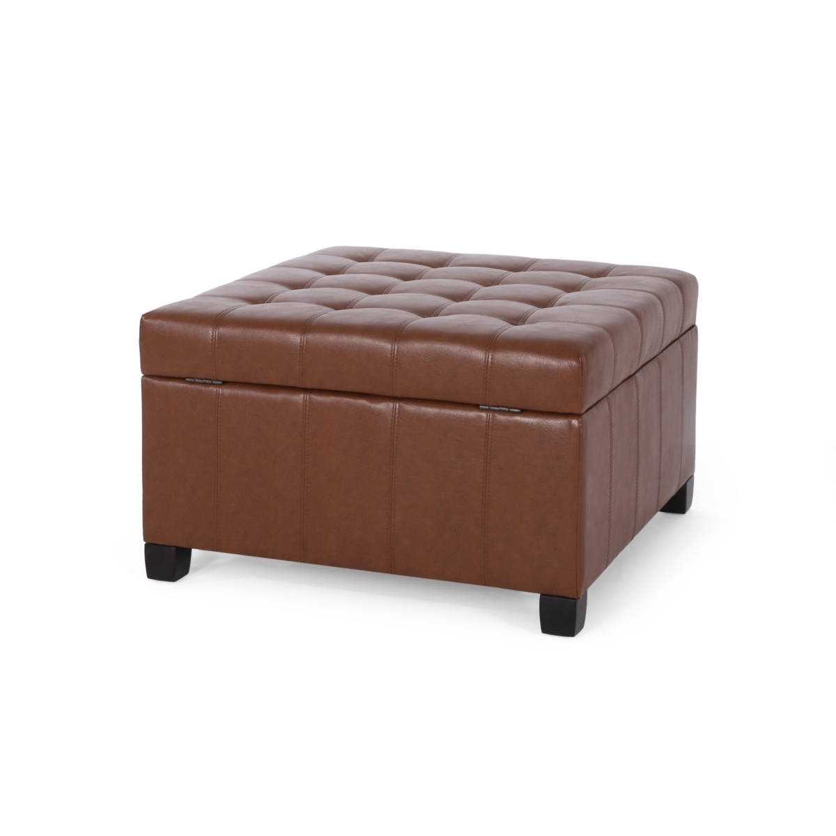 Streamdale Furniture Luxurious Faux Leather Ottoman With Ample Storage And Soft-Close Hinges