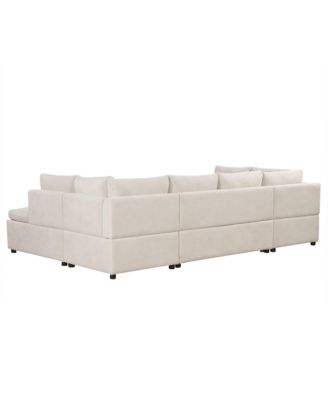 Oversized U-Shaped Sofa Bed with Pillows